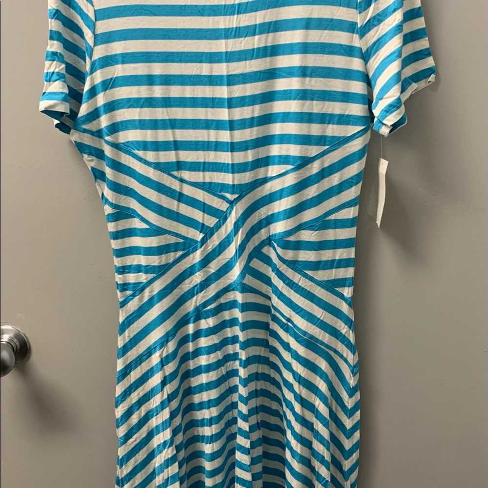 Trulli Women’s Scoop Neck Short Sleeve Striped Dress Sz XL NWT